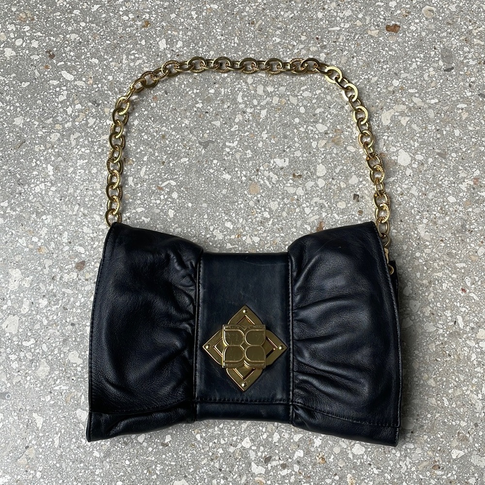 Bcbg evening bag- black leather
